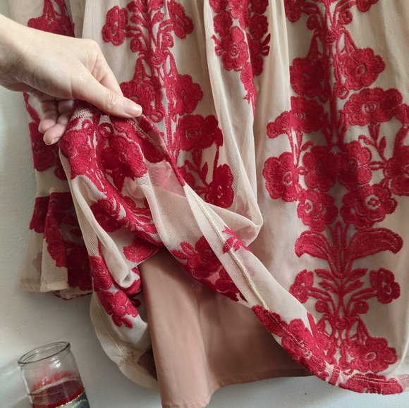 For Love & Lemons Red Lace Temecula Mini Dress - Picture 7 of 11